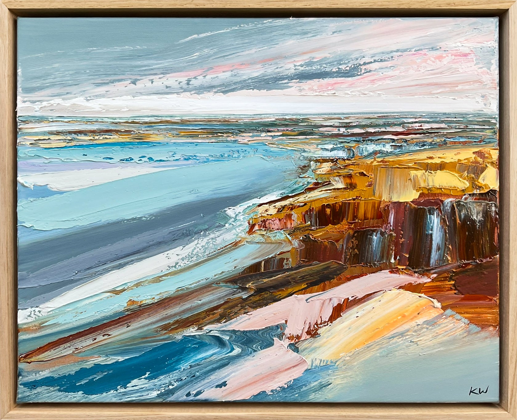Katie Wyatt - Blue Strata - Original Coastal Painting