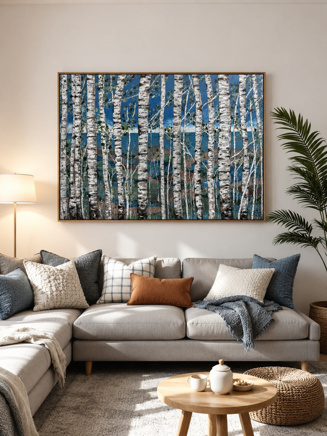 Coastal Birches- Original Painting by Artist Sherren Comensoli