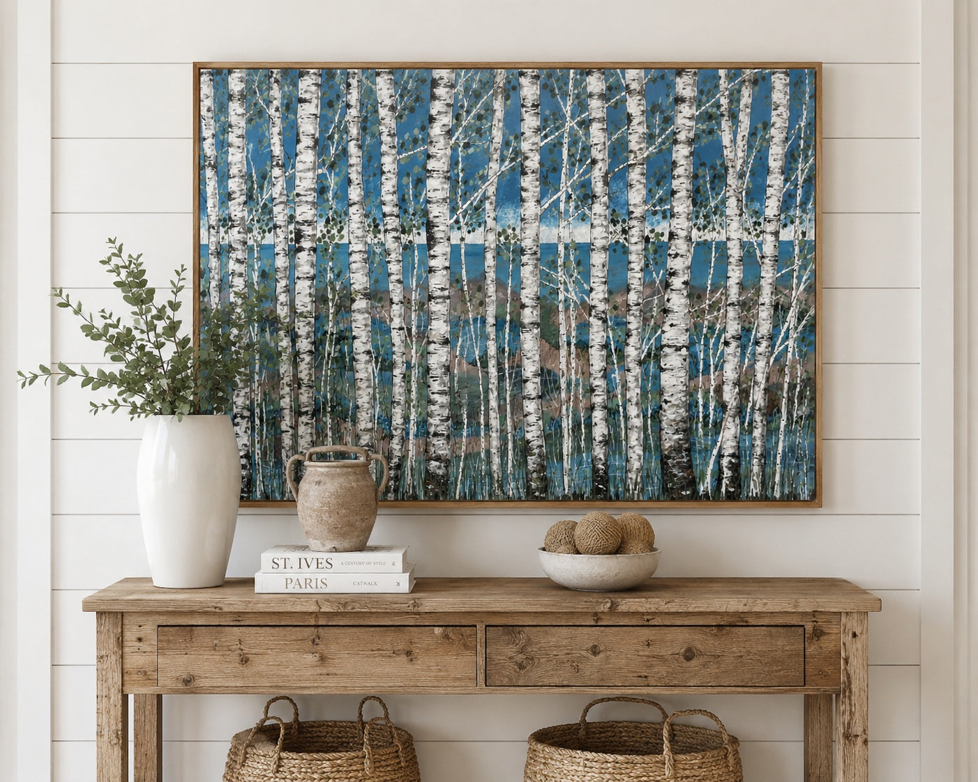 Coastal Birches- Original Painting by Artist Sherren Comensoli