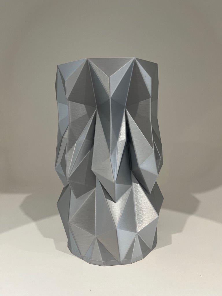 The Daily Rabbit Glacier Vase in Light Silver Silk 25 cm