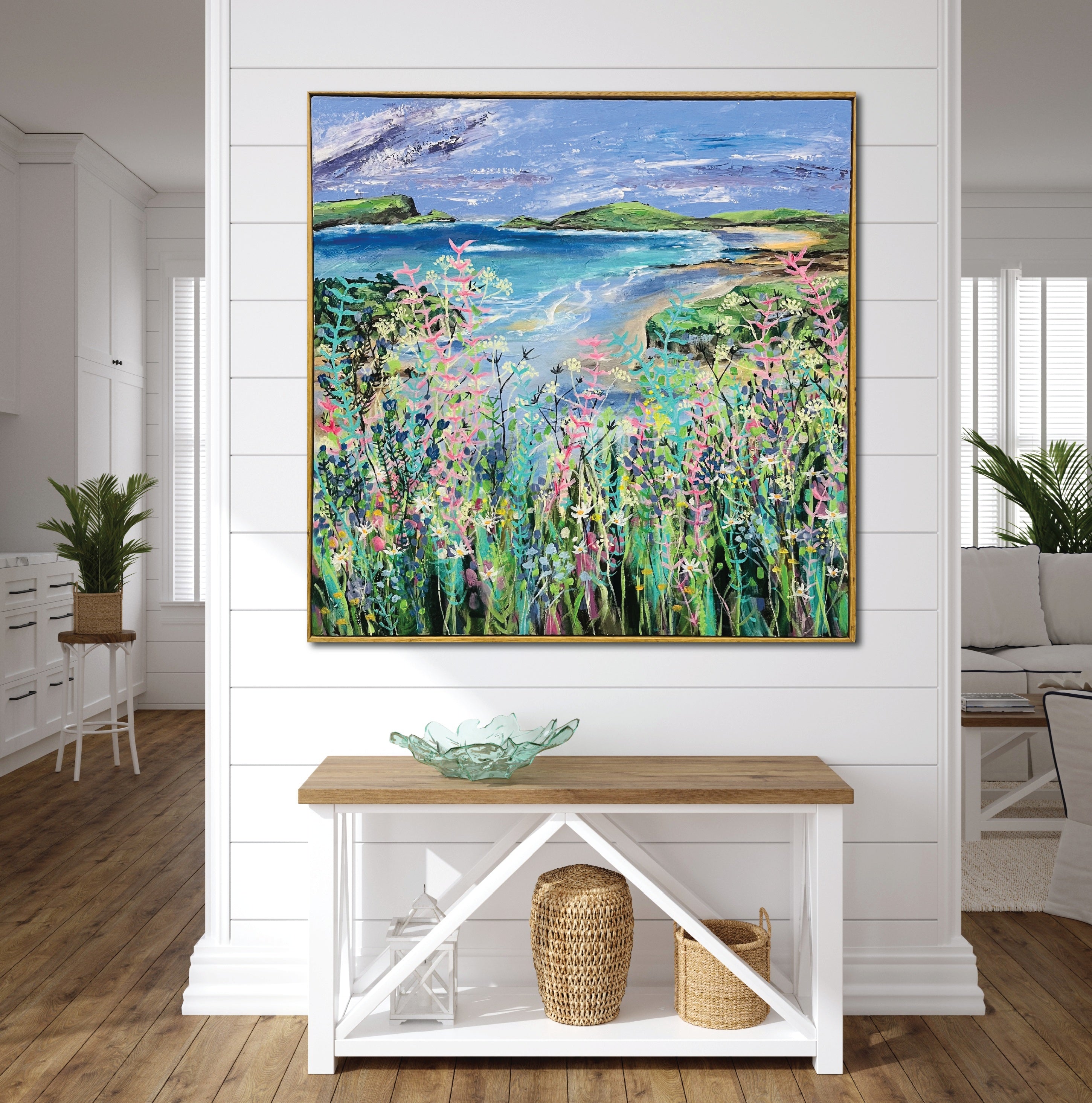 Where the wild shore blooms