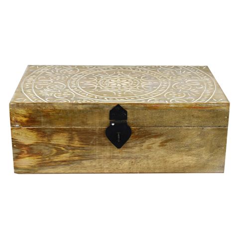 Carved Floral Trinket Box