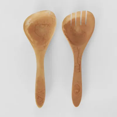 Swirl Resin Salad Servers Peach