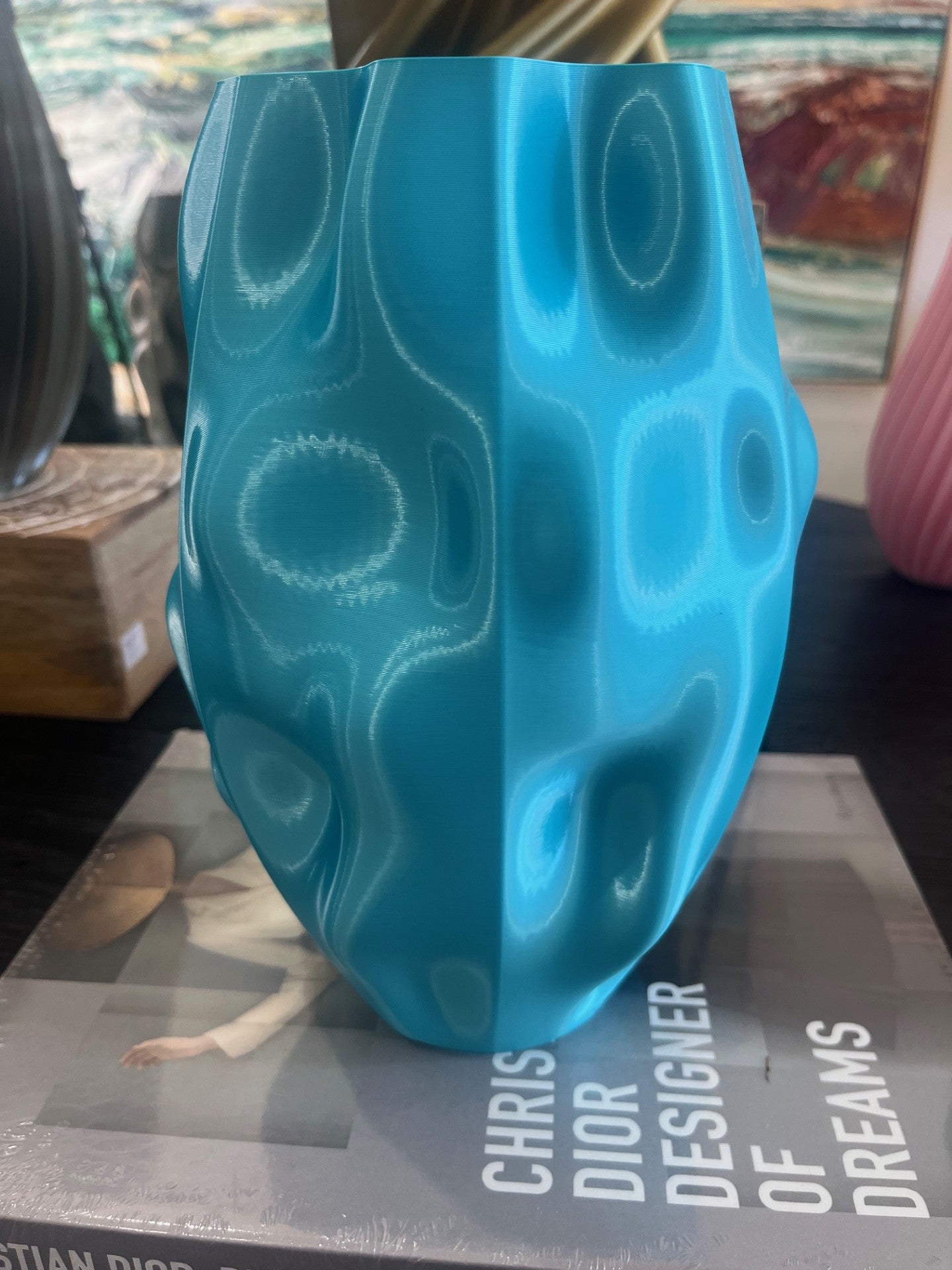 The Daily Rabbit Alien Vase in Aqua Silk 25cm