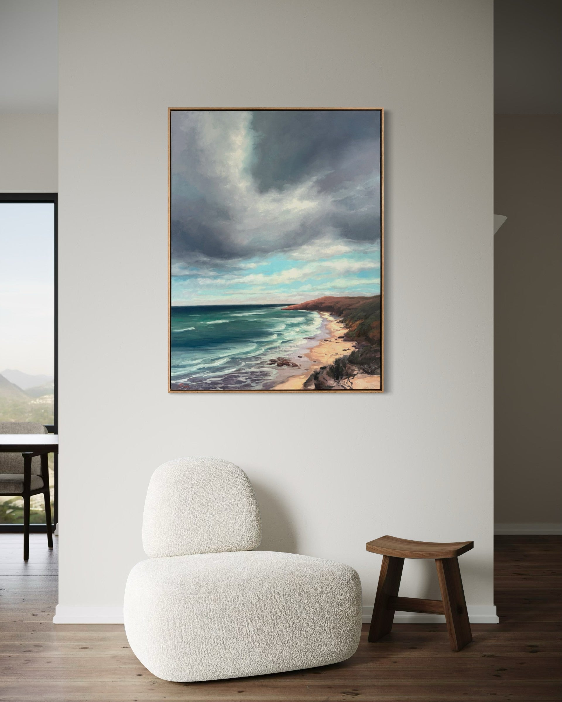 Coastline under cloud