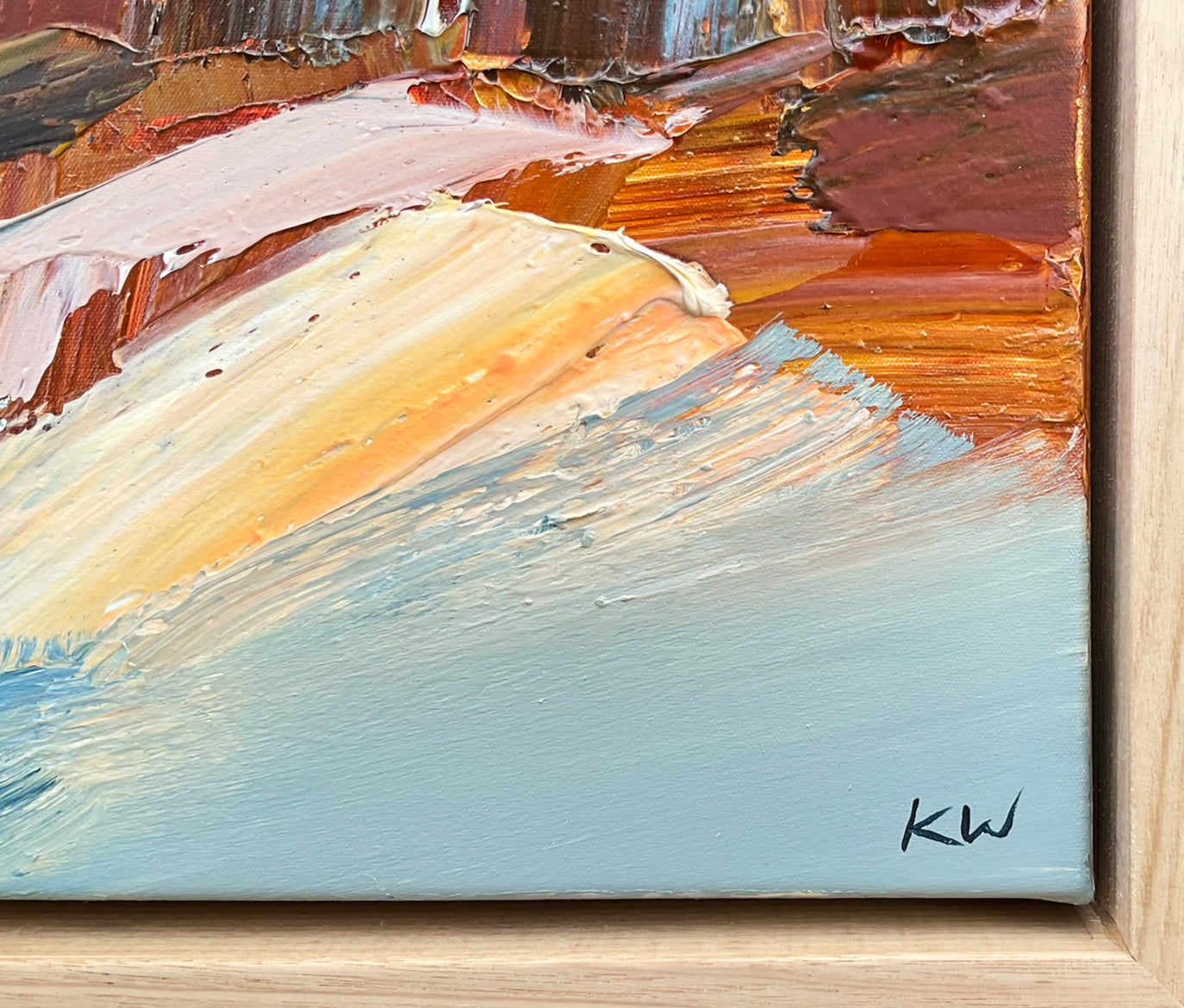 Katie Wyatt - Blue Strata - Original Coastal Painting