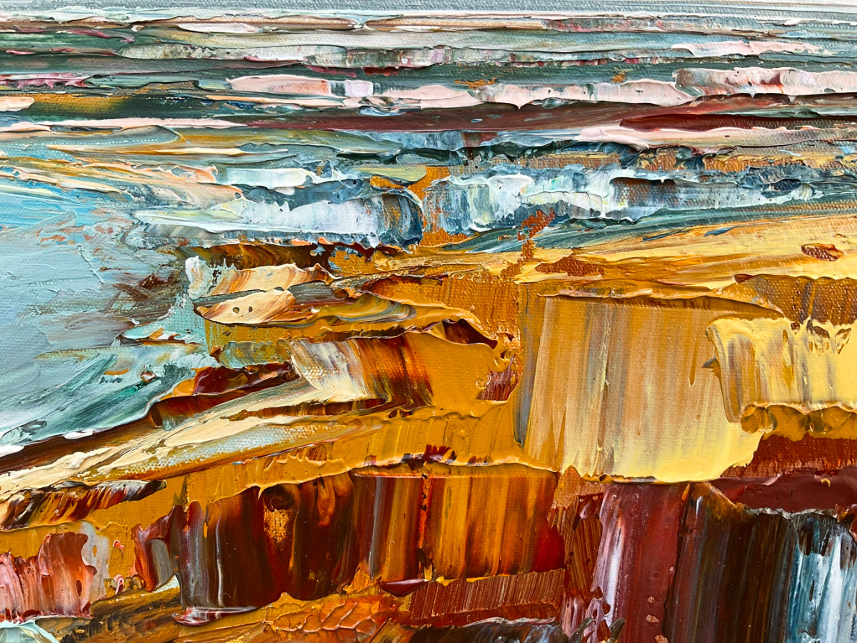 Katie Wyatt - Blue Strata - Original Coastal Painting