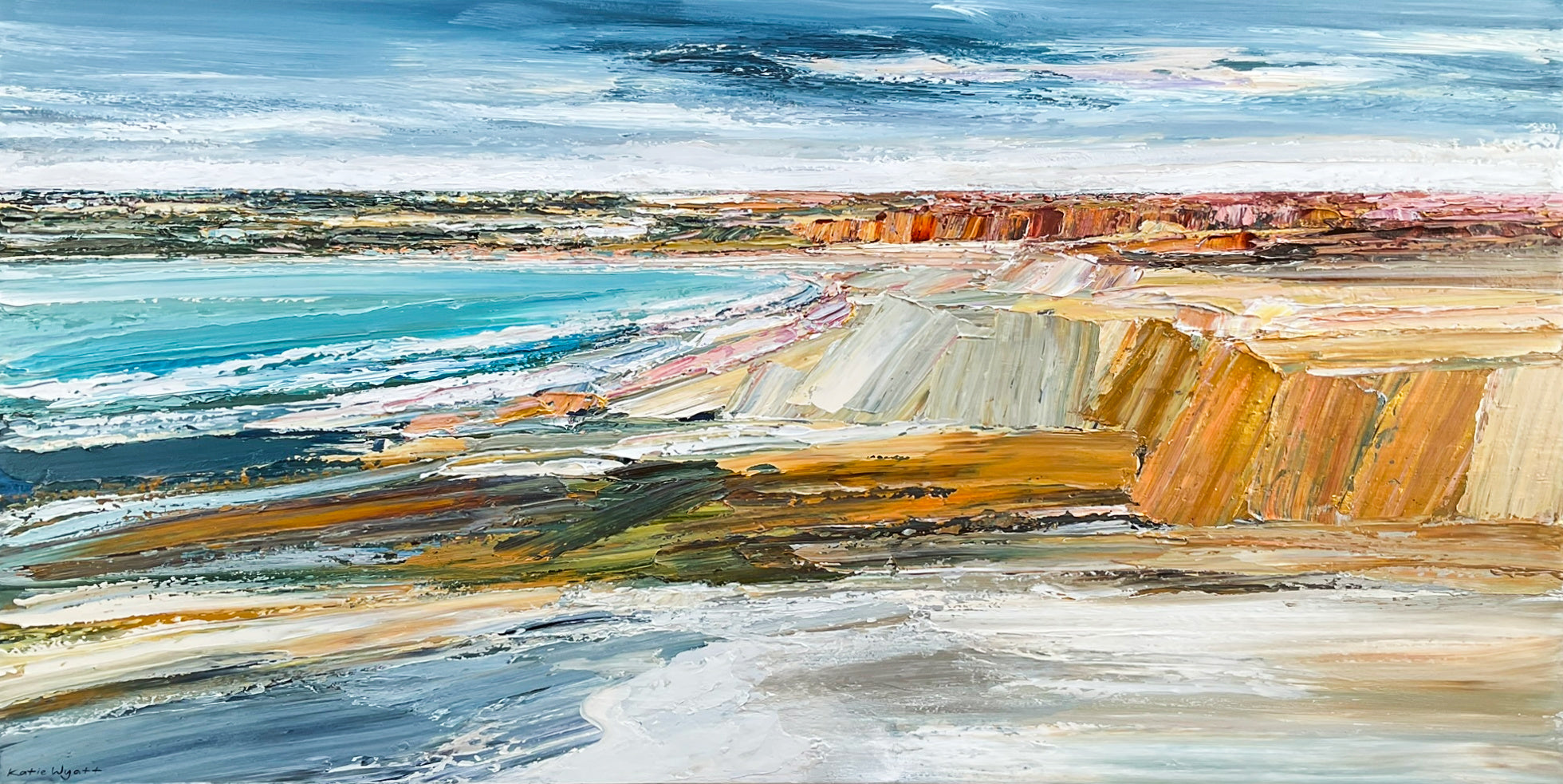 Katie Wyatt - Guilded Coast - Original Coastal Painting