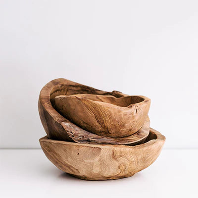 Hand carved tree root serving bowl