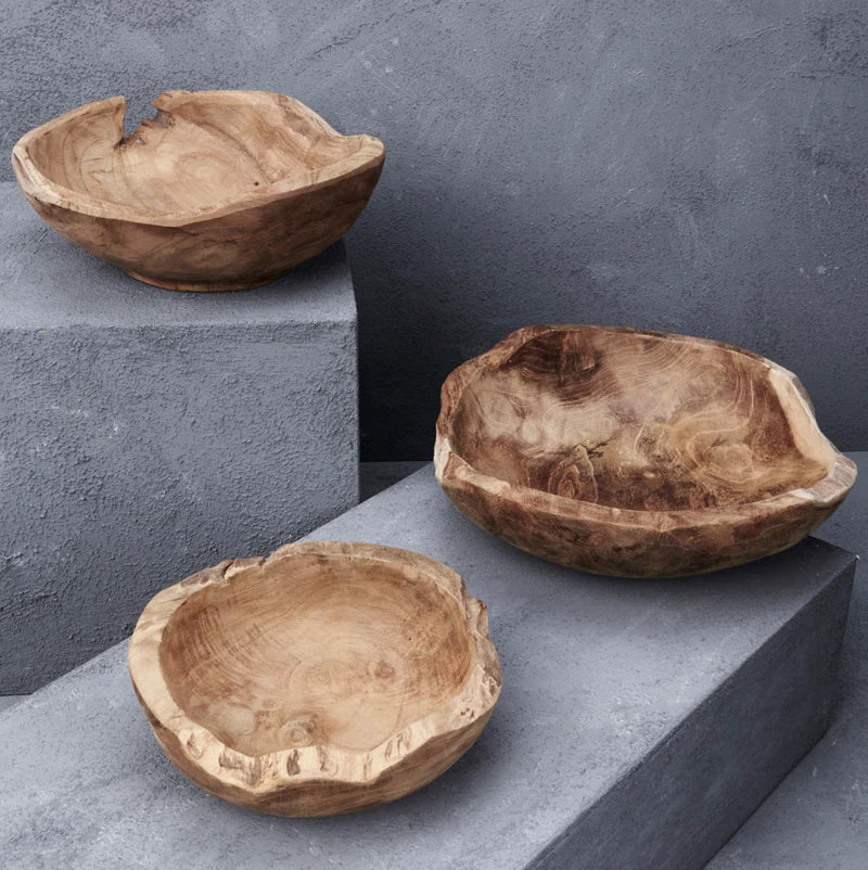Hand carved tree root serving bowl