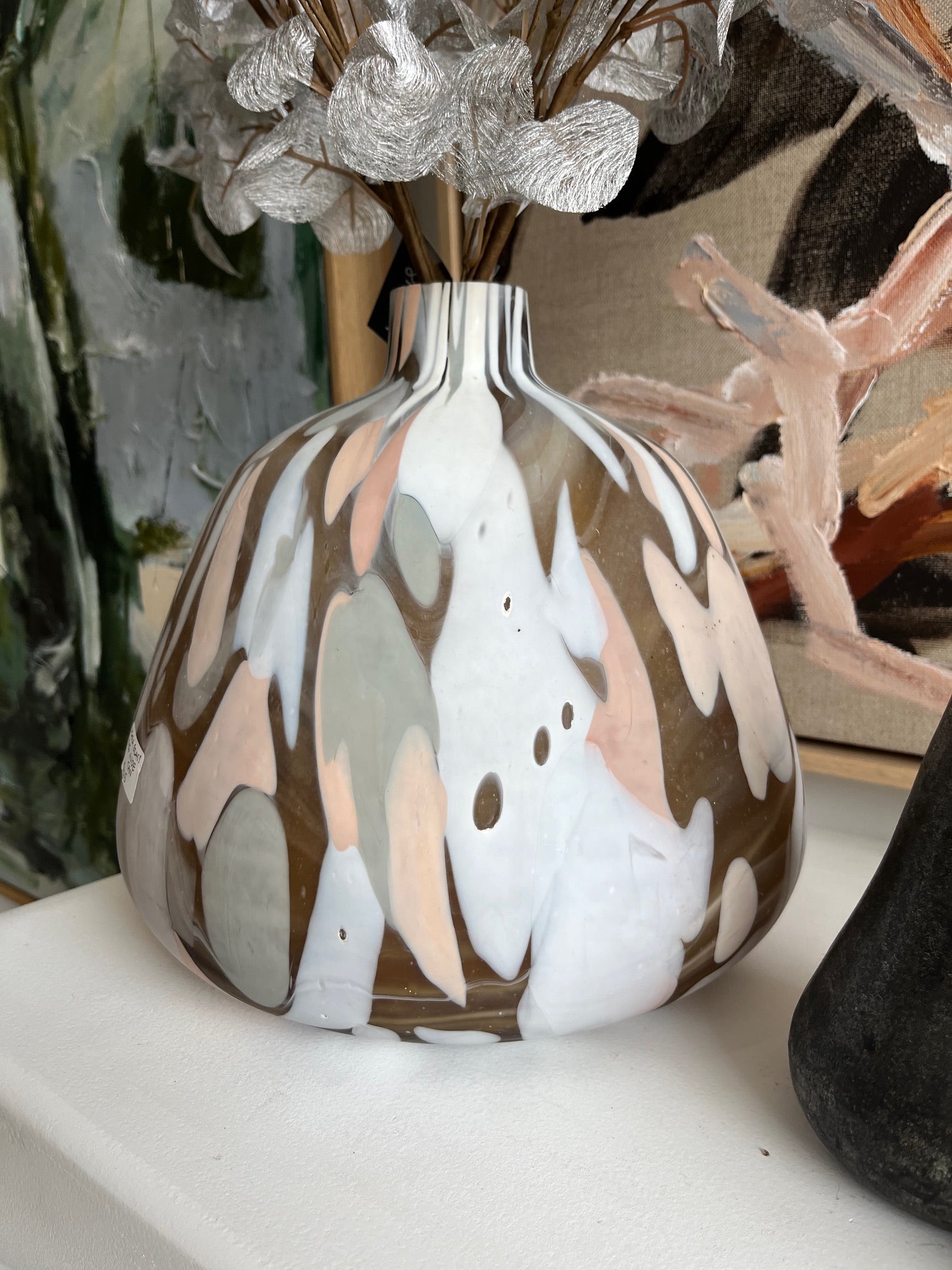 Agra glass vase Nude / Tan