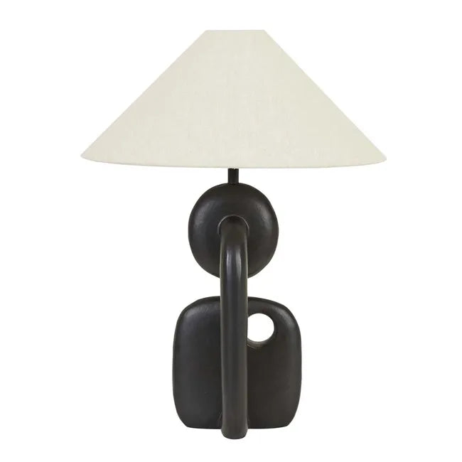 Emery Link Table Lamp - Black Aluminium - Oat