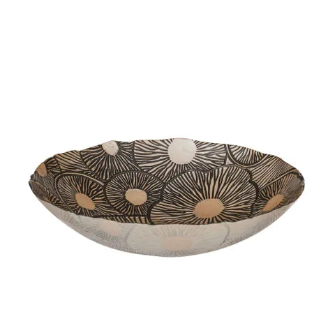 Malmo glass bowl Black / Ivory