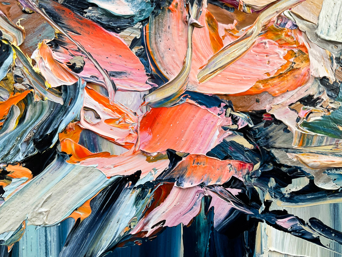 Katie Wyatt - Navy Bloom 1 - Original Floral Painting