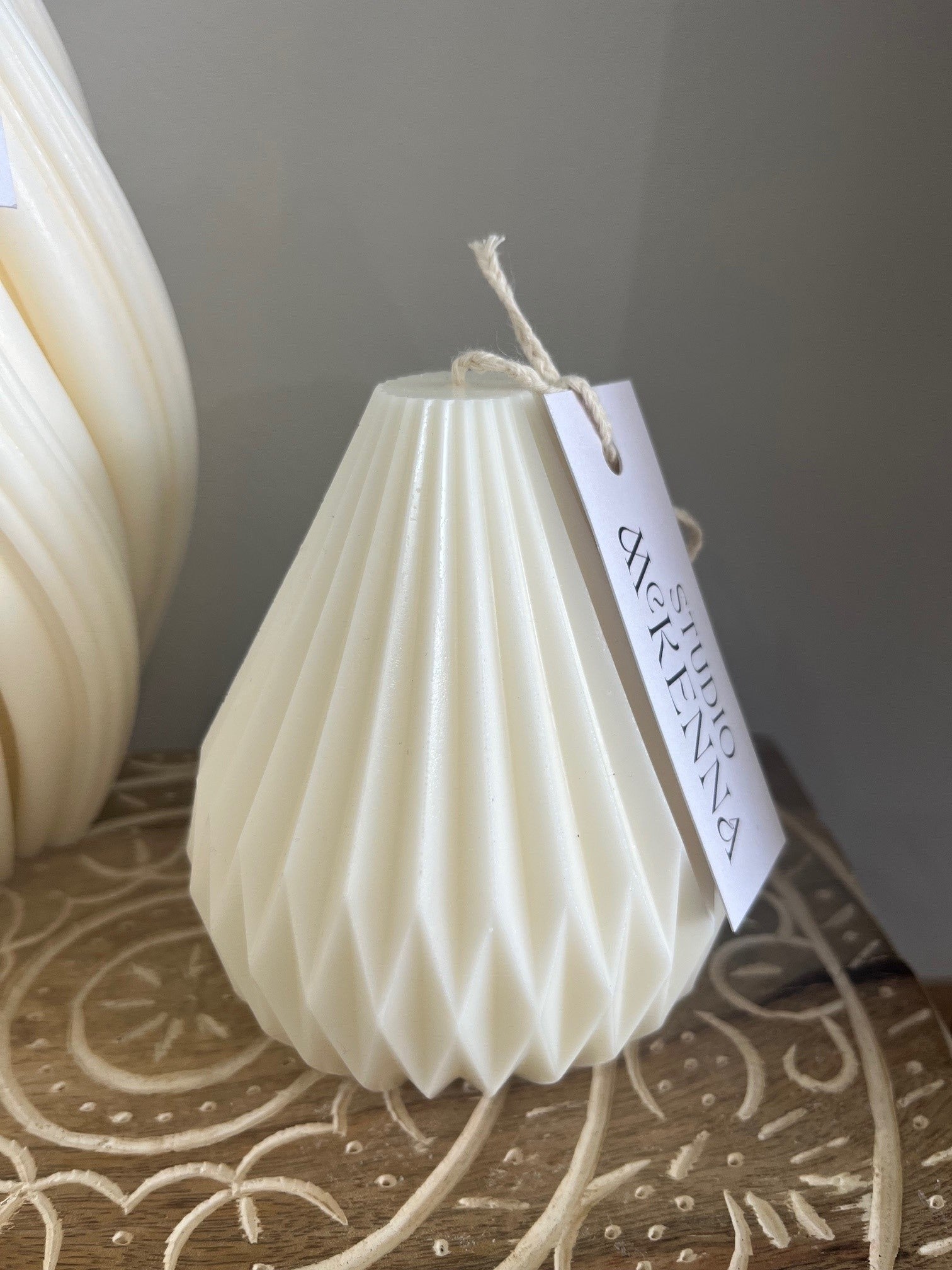 Origami Pear Sculptural Soy Candle