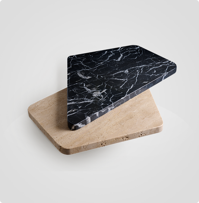 Stack Marquina Marble and Travertine Platter