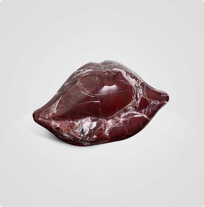 Kiss me rosso levanto marble lip sculpture