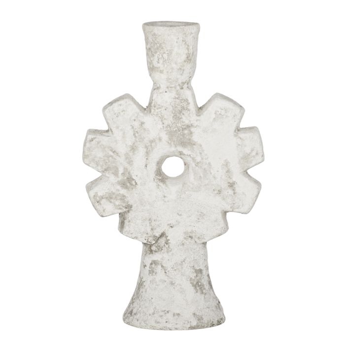 Capua Ceramic Candleholder in White