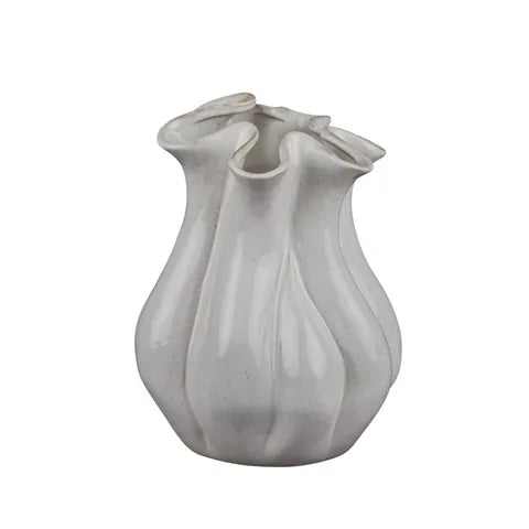 Cleo Ceramic Vase 23x30cm White