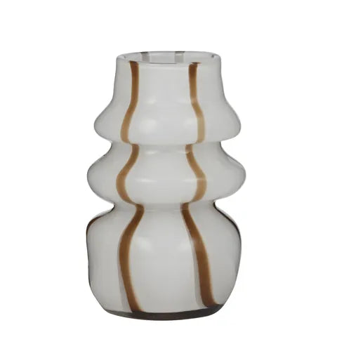 Walker Glass Vase White/Cocoa