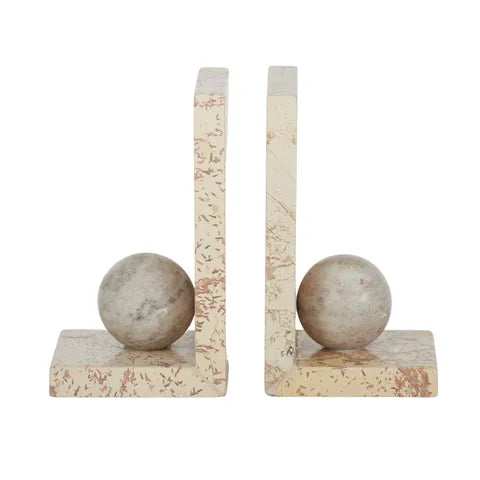 Sita Marble Bookends 10x10x18cm Nat