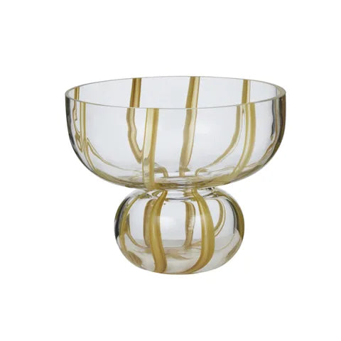 Walker Glass Vase 25x20cm Clear/Mustard