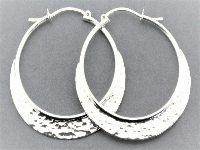 Large hoop - hammered sterling silver