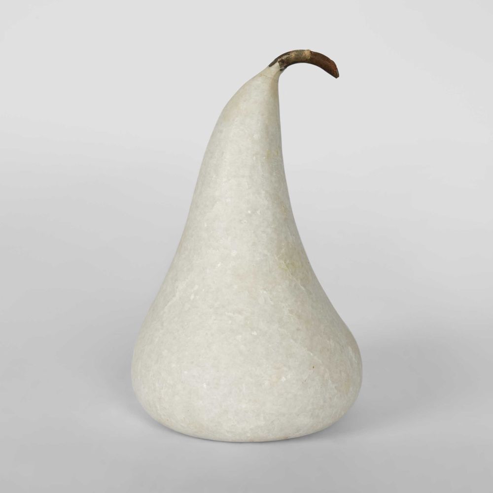 Large Marble Pear in White