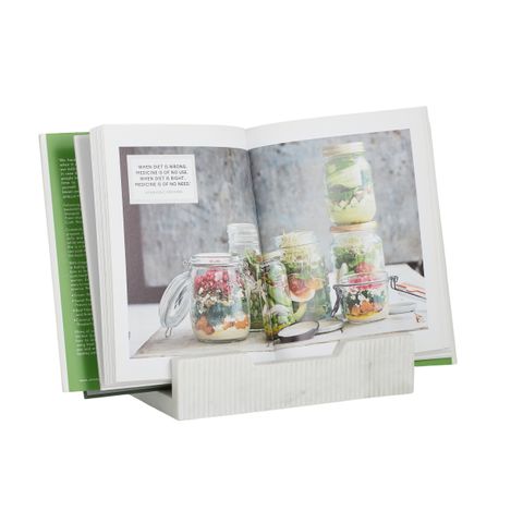 Mara Marble Recipe Stand in White