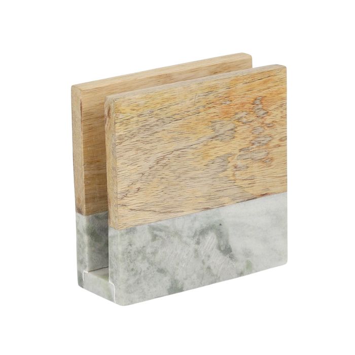 Mist Napkin Holder in Marble and Wood