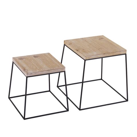 Neka Square Table Risers in Black and Natural