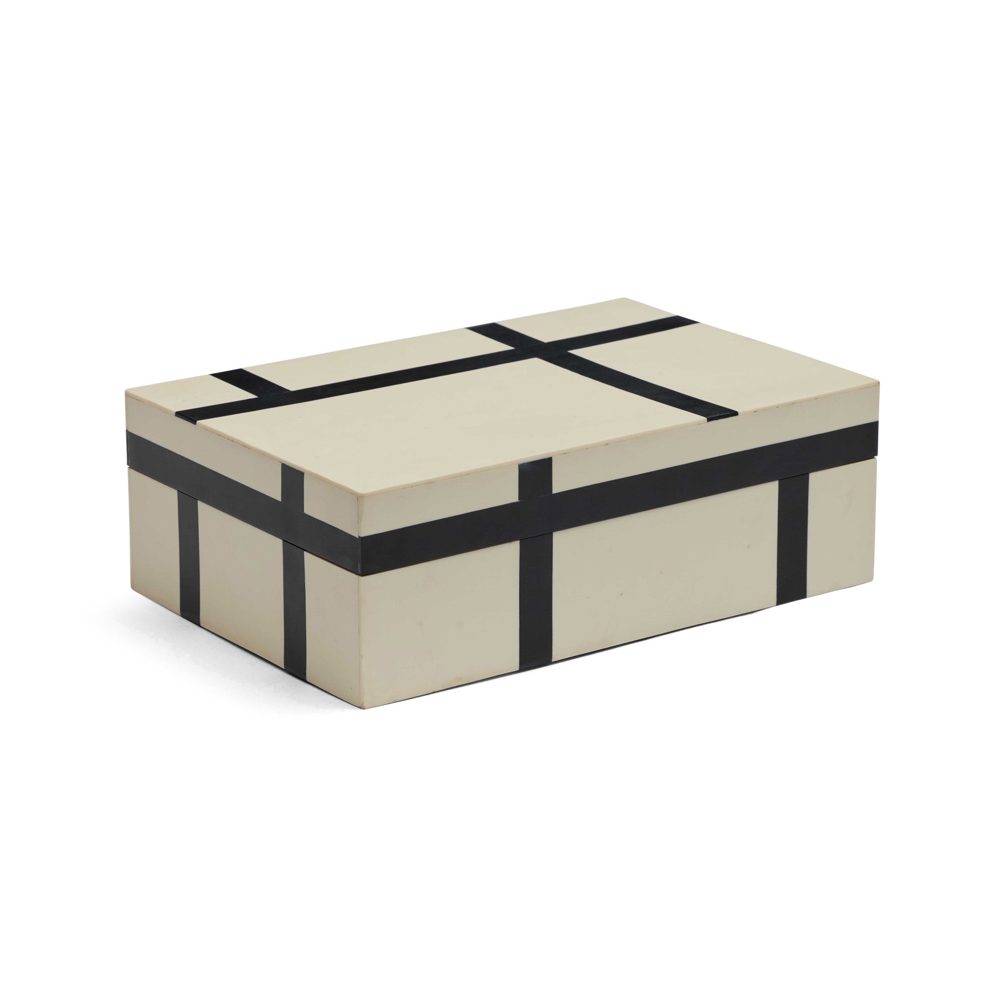 Pela Resin Box in Cream and Black