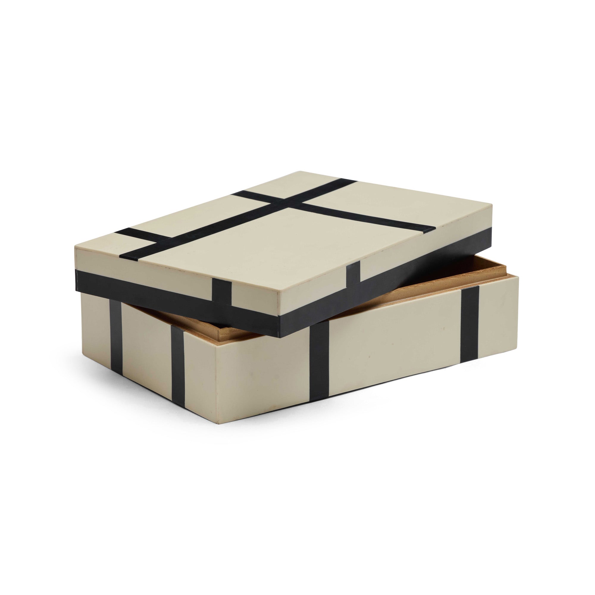 Pela Resin Box in Cream and Black