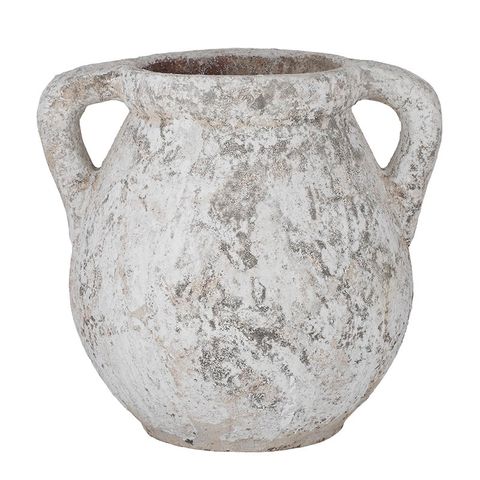 Pompei Ceramic Urn in Rustic White