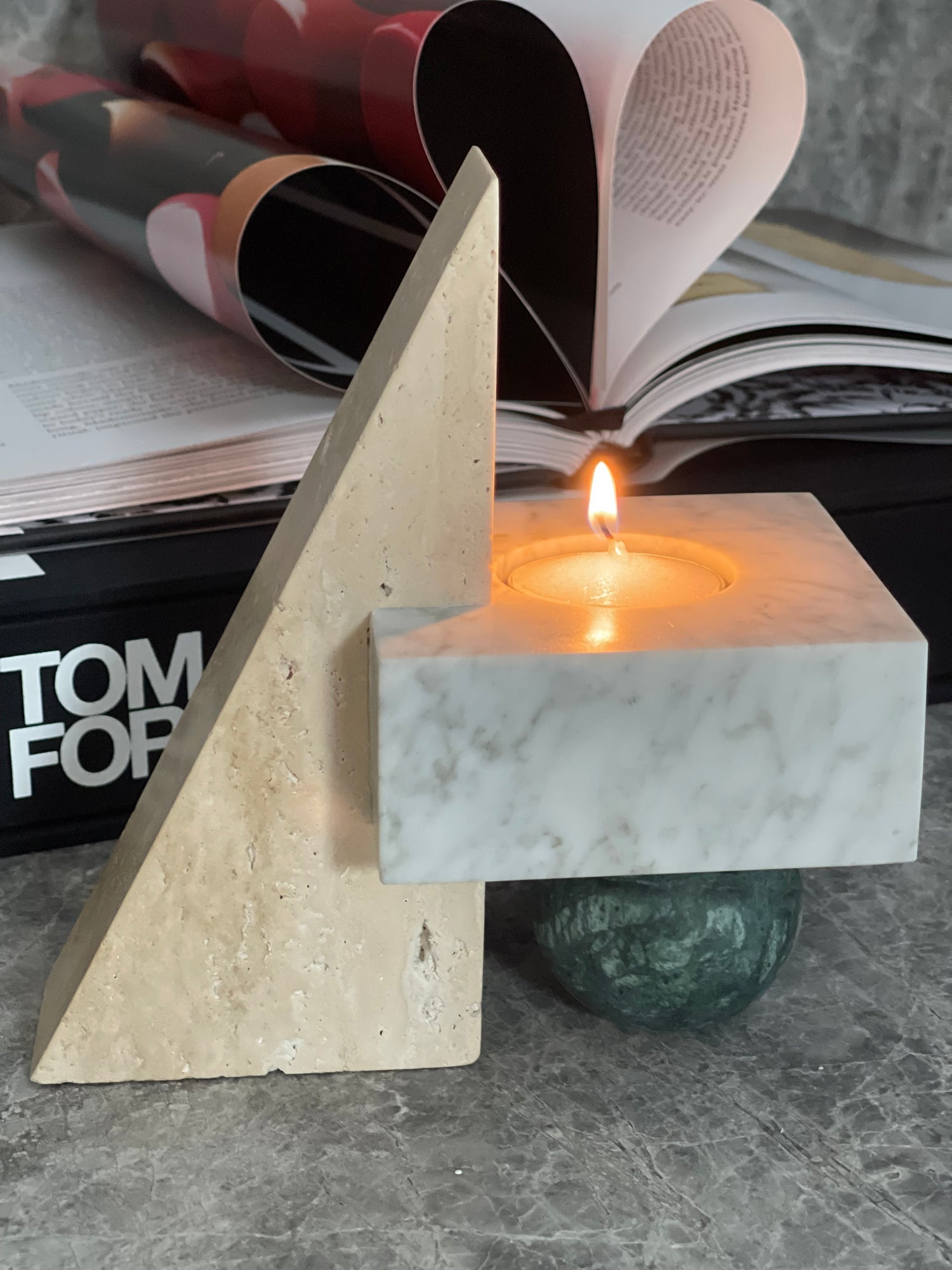 Pyramid Marble Candleholder