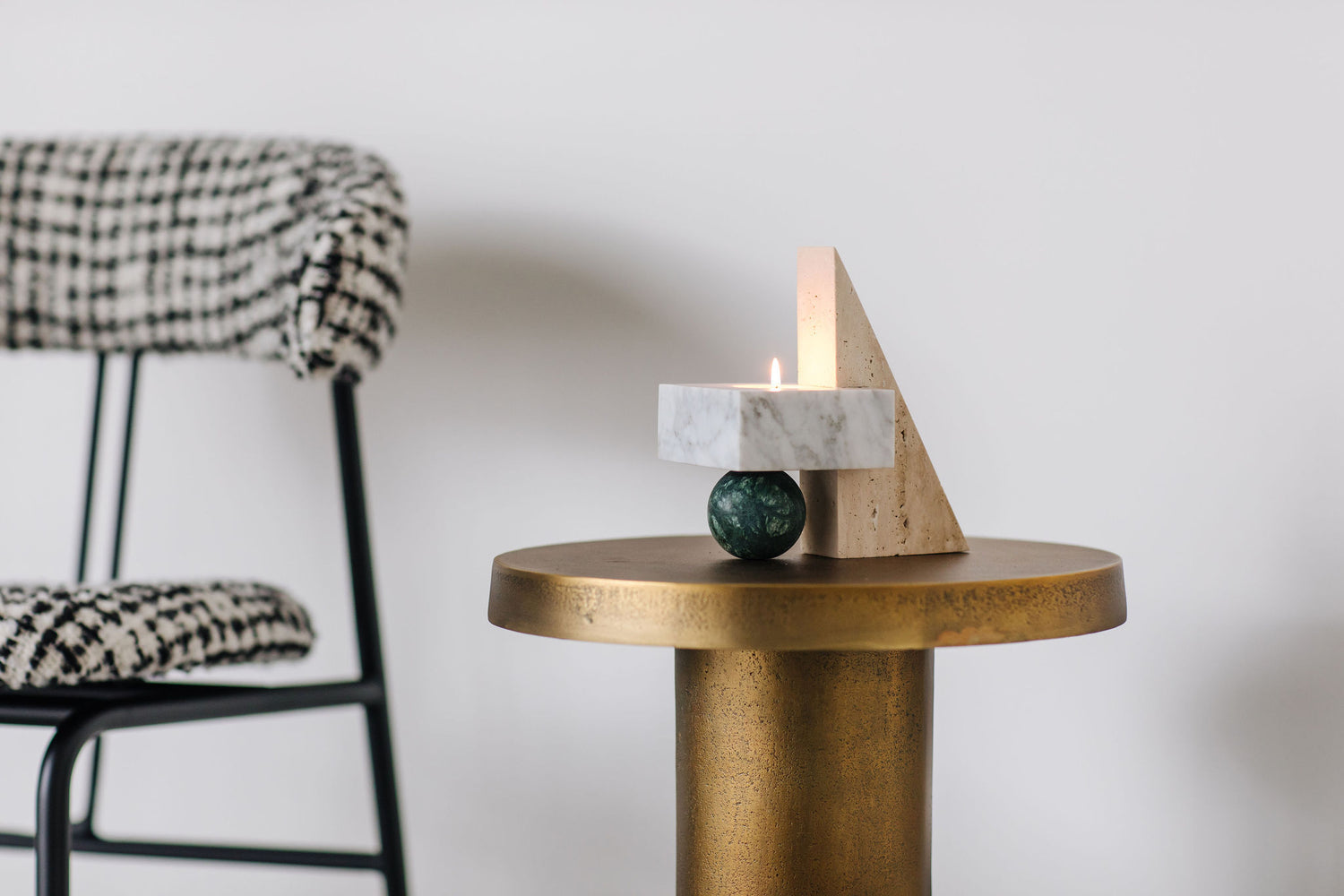 Pyramid Marble Candleholder