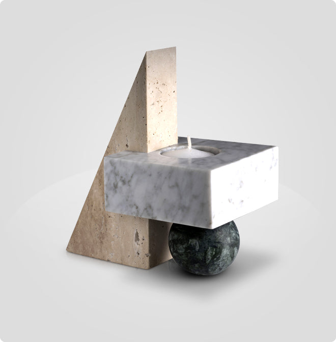 Pyramid Marble Candleholder