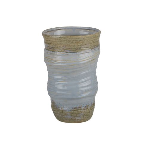 Ravi Ceramic Vase in Bue and Natural 34.5cm