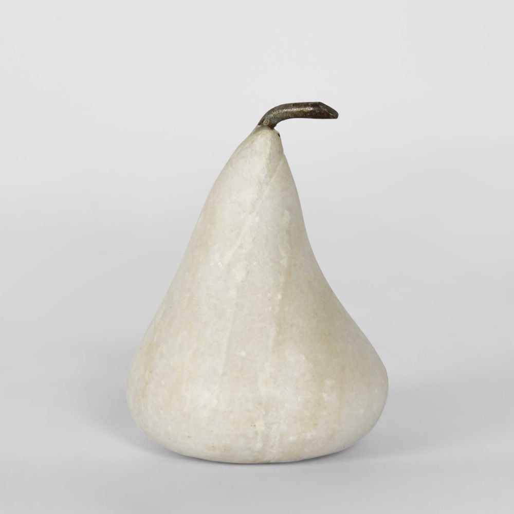 Small Marble Pear in White