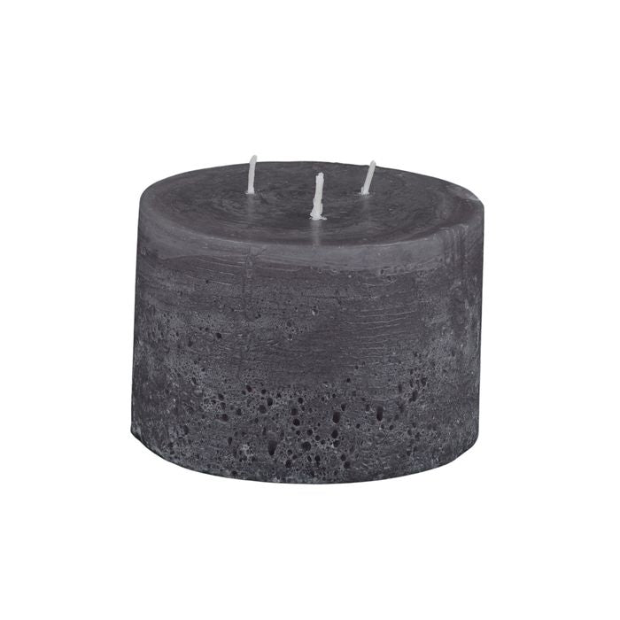 Terra Texture Pillar Candle Charcoal