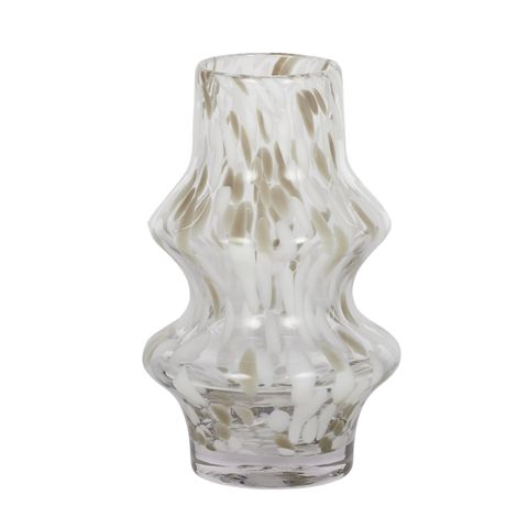 Tierney Glass Vase in Grey and White