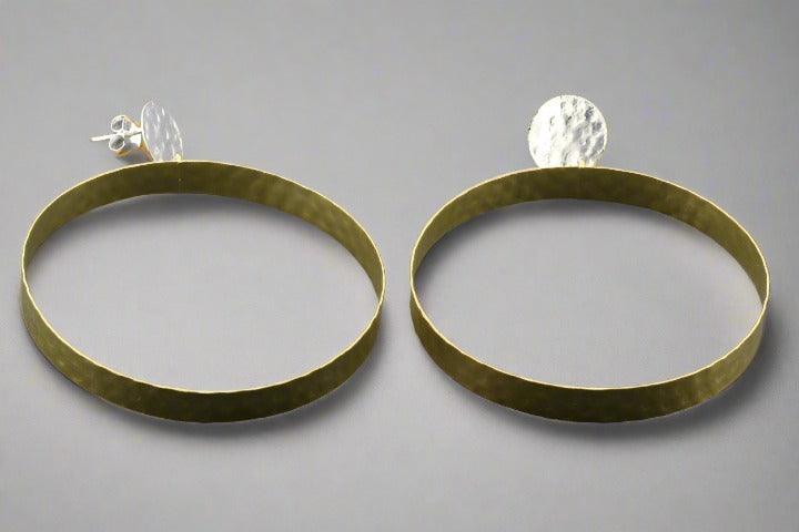 Asynjur hoop stud - silver & gold