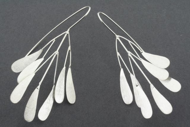 7 leaf branch earring - sterling silver