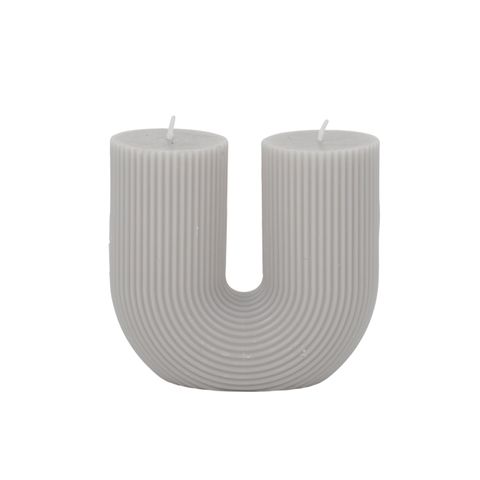 U Shaped Ribbed Candle