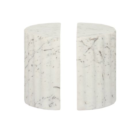 Strie Set of Marble Bookends